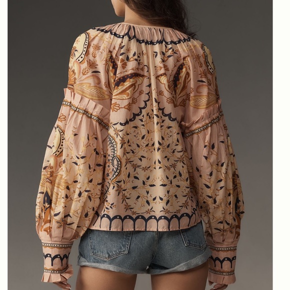 Farm Rio Jaipur Long Sleeve Blouse, NEW - Picture 3 of 16